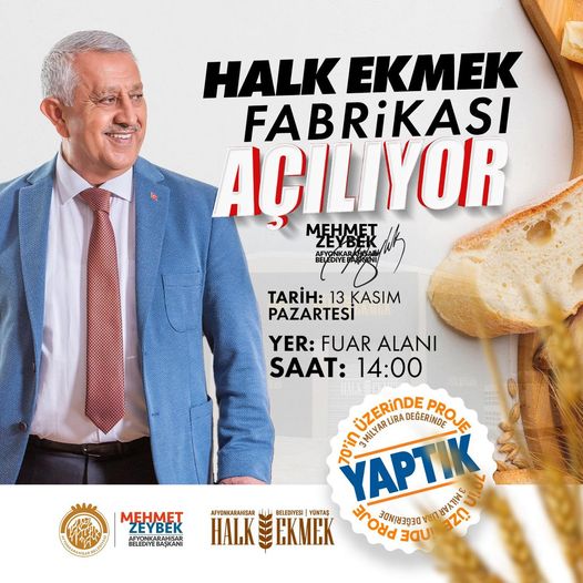 Afyonkarahisar'a yeni Halk Ekmek Fabrikası açıldı