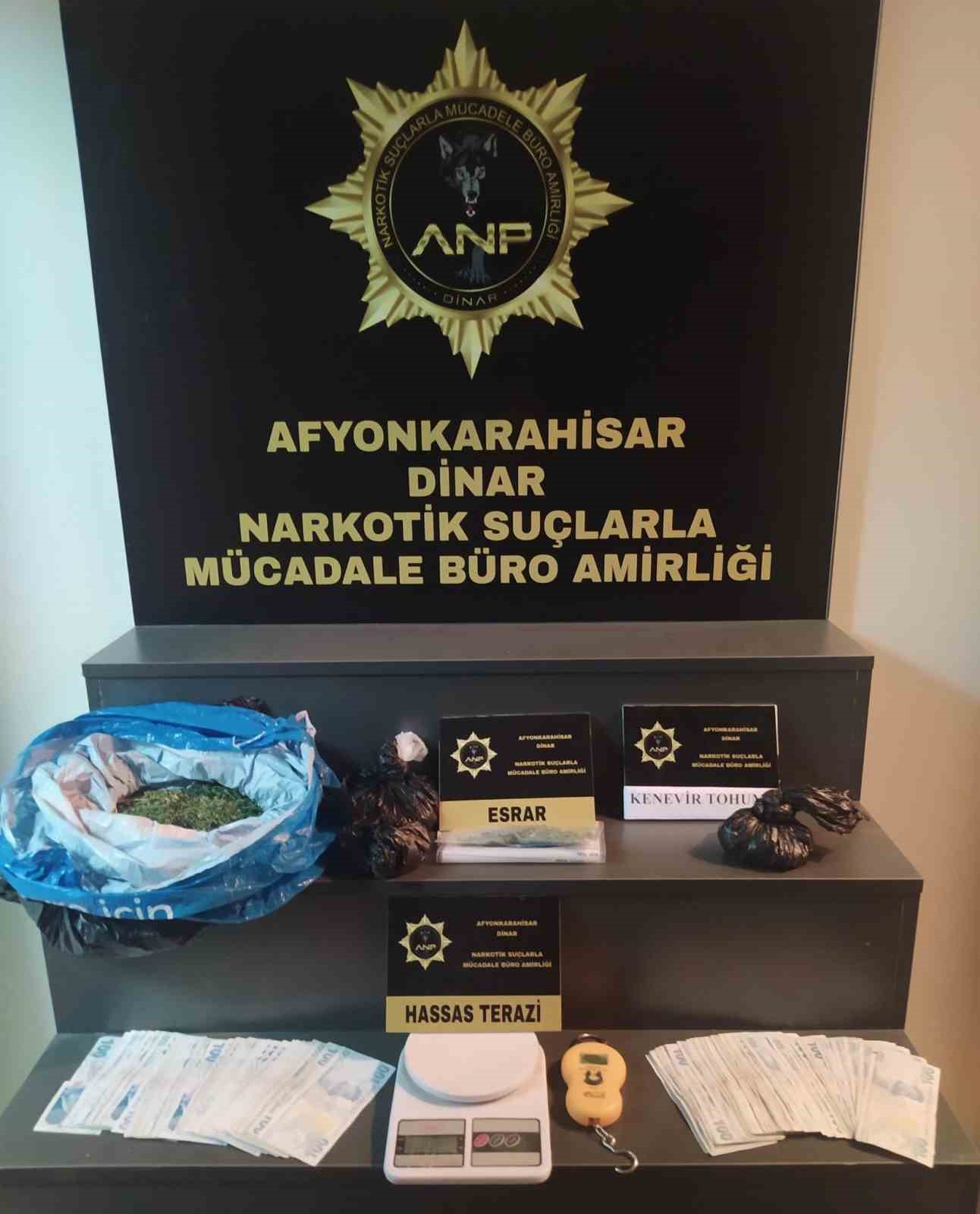 Afyonkarahisar'da Uyuşturucu Operasyonu: 528 Gram Esrar ve 14 Bin 500 TL Ele Geçirildi