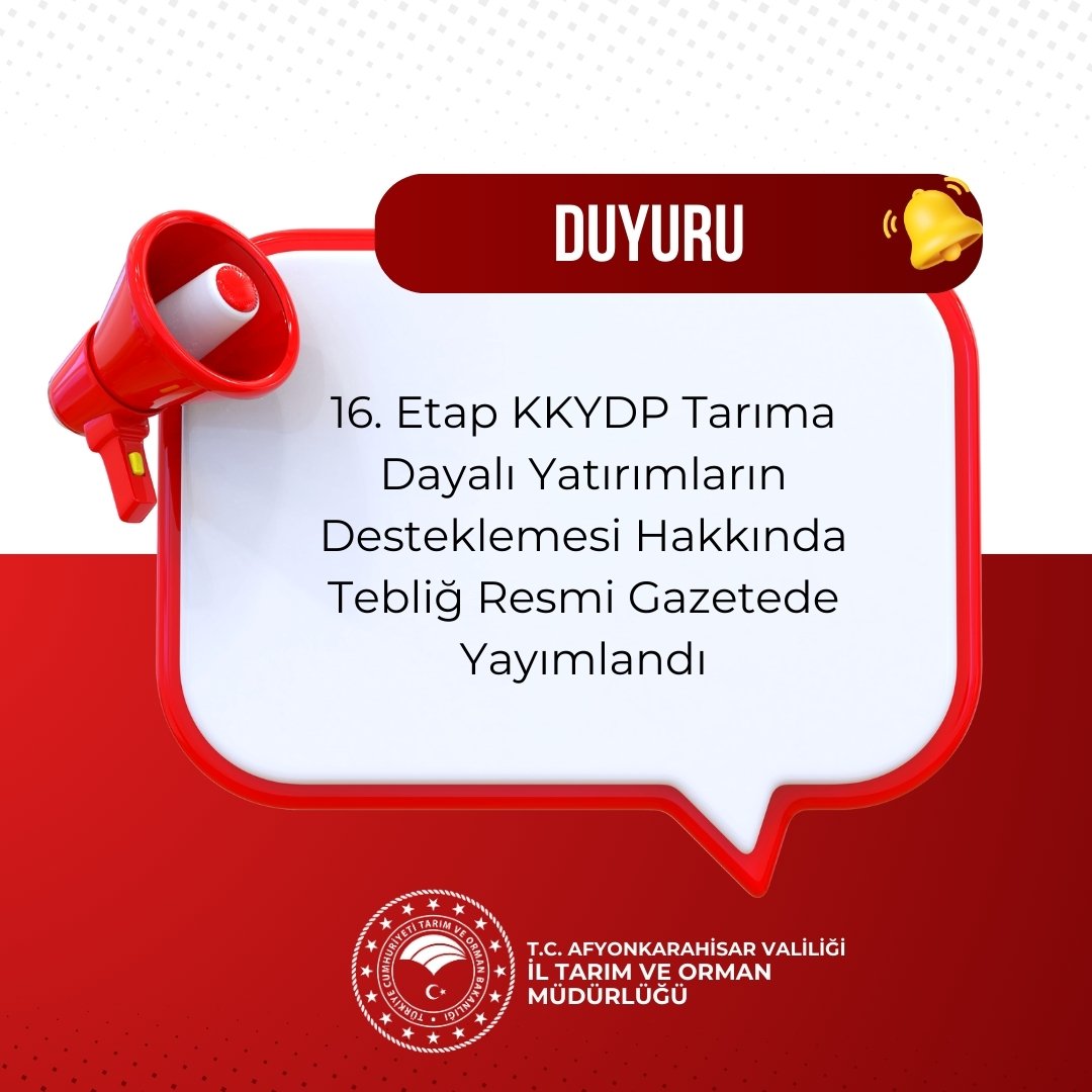 KKYDP 16. Etap Tebliği Resmi Gazetede Yayımlandı: Tarıma Dayalı Yatırımlara Destek