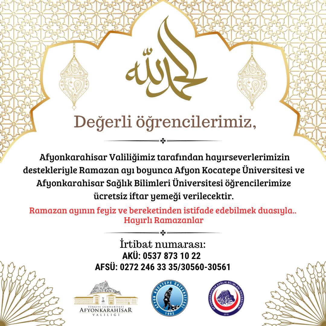 Afyonkarahisar'da Üniversite Öğrencilerine Ücretsiz İftar Yemeği