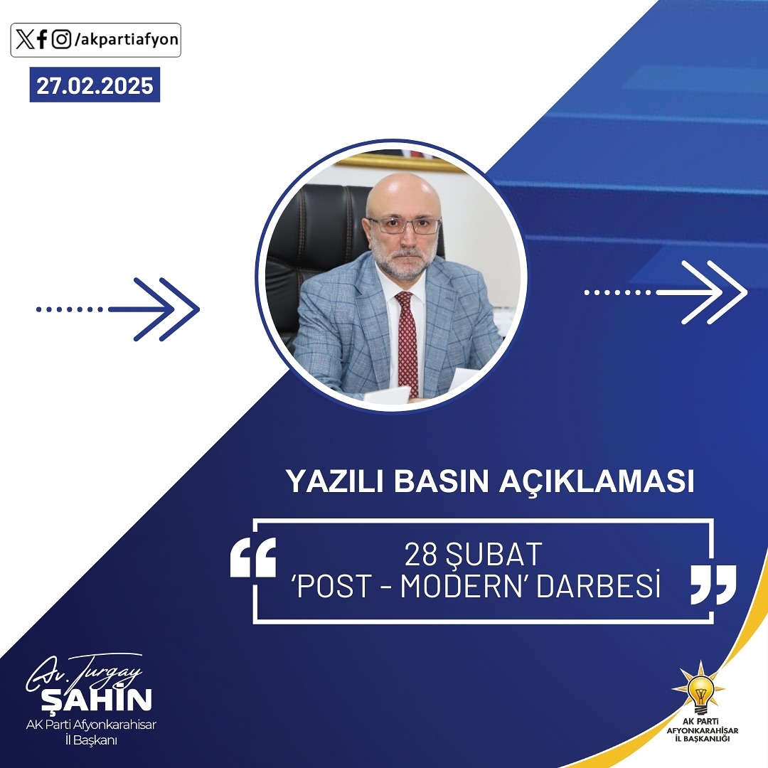 Afyonkarahisar'da AK Parti İl Başkanı Turgay Şahin'den Dikkat Çeken Açıklamalar