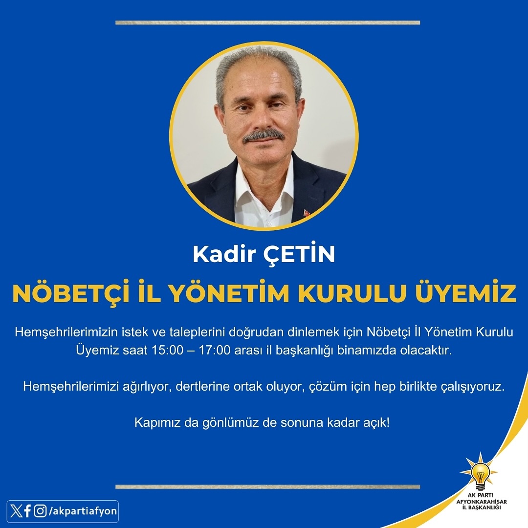 AK Parti Afyonkarahisar İl Başkanlığı'ndan Halkla Buluşma