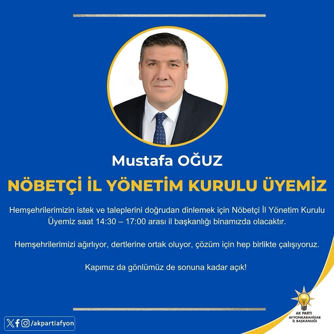 AK Parti Afyonkarahisar İl Başkanlığı Vatandaşla Buluşuyor